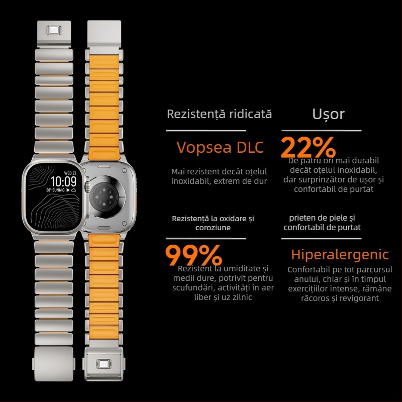Brățară pentru Apple Watch S11 - oțel inoxidabil 316L / oțel de titan, cataramă magnetică, Nothing