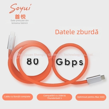 Cablu magnetic de încărcare pentru telefon Thunder 5 – date USB, 240W max, miez din cupru placat cu argint, greutate 190 g