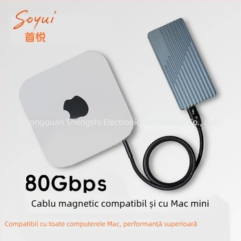 Cablu magnetic de încărcare pentru telefon Thunder 5 – date USB, 240W max, miez din cupru placat cu argint, greutate 190 g