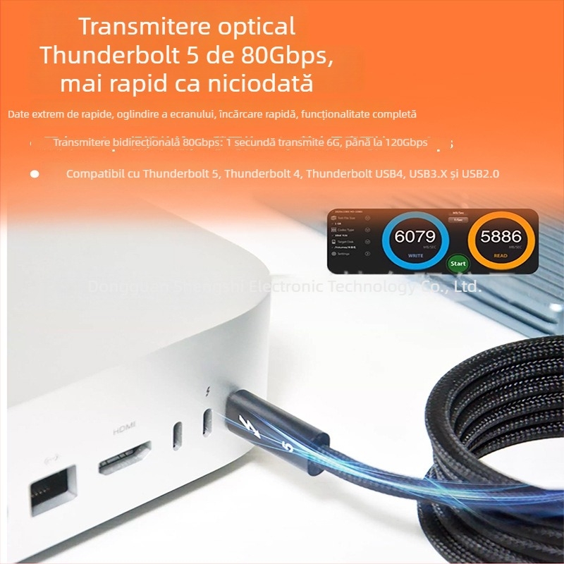 Cablu magnetic de încărcare pentru telefon Thunder 5 – date USB, 240W max, miez din cupru placat cu argint, greutate 190 g