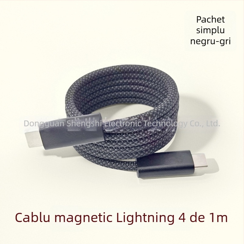 Cablu magnetic de încărcare pentru telefon Thunder 5 – date USB, 240W max, miez din cupru placat cu argint, greutate 190 g