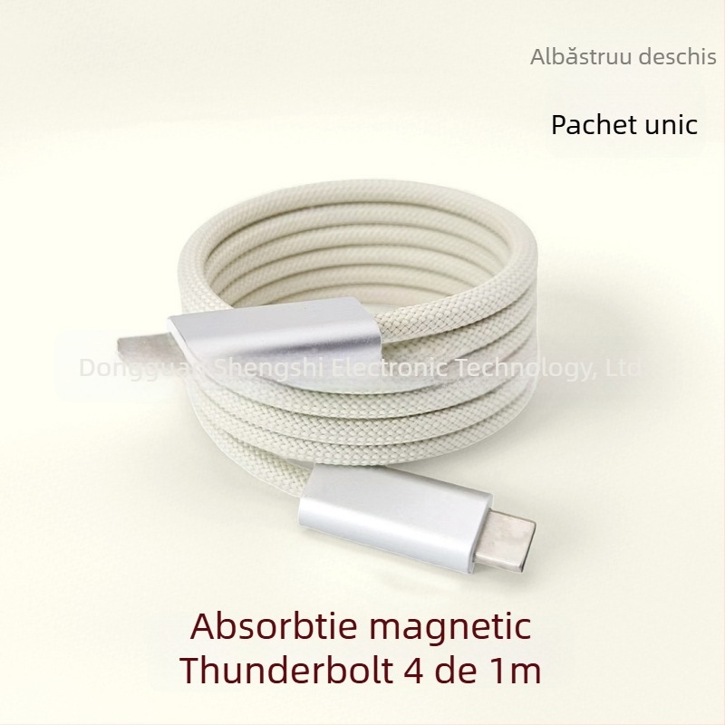 Cablu magnetic de încărcare pentru telefon Thunder 5 – date USB, 240W max, miez din cupru placat cu argint, greutate 190 g