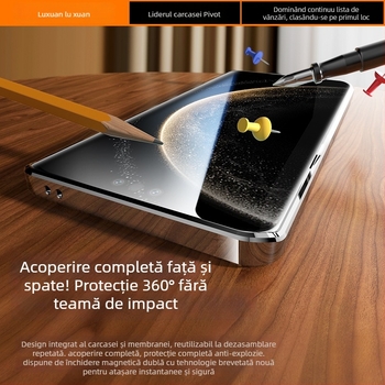 Carcasă magnetică cu sticlă dublă pentru Huawei Mate 70 Pro+, ultra-subțire, rezistentă la cădere