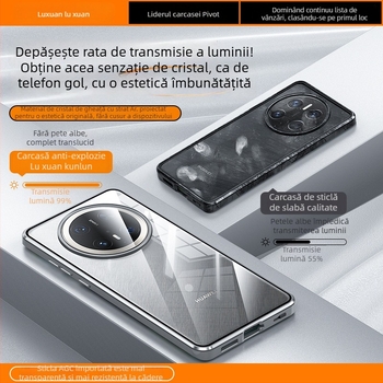 Carcasă magnetică cu sticlă dublă pentru Huawei Mate 70 Pro+, ultra-subțire, rezistentă la cădere