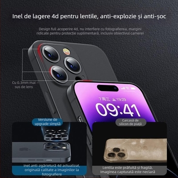 Carcasă Murdinger din TPU, finisaj mat, compatibilă cu iPhone 12 Pro Max și iPhone 14 Pro Max, acoperire completă a lentilei, protecție anti-cădere