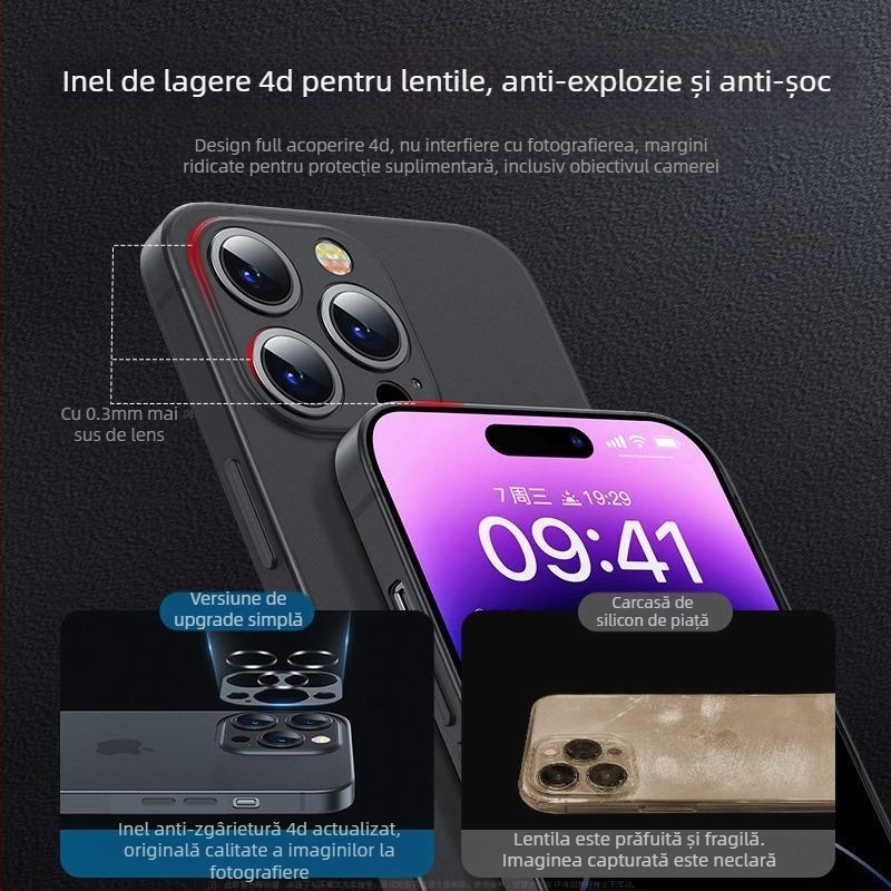 Carcasă Murdinger din TPU, finisaj mat, compatibilă cu iPhone 12 Pro Max și iPhone 14 Pro Max, acoperire completă a lentilei, protecție anti-cădere