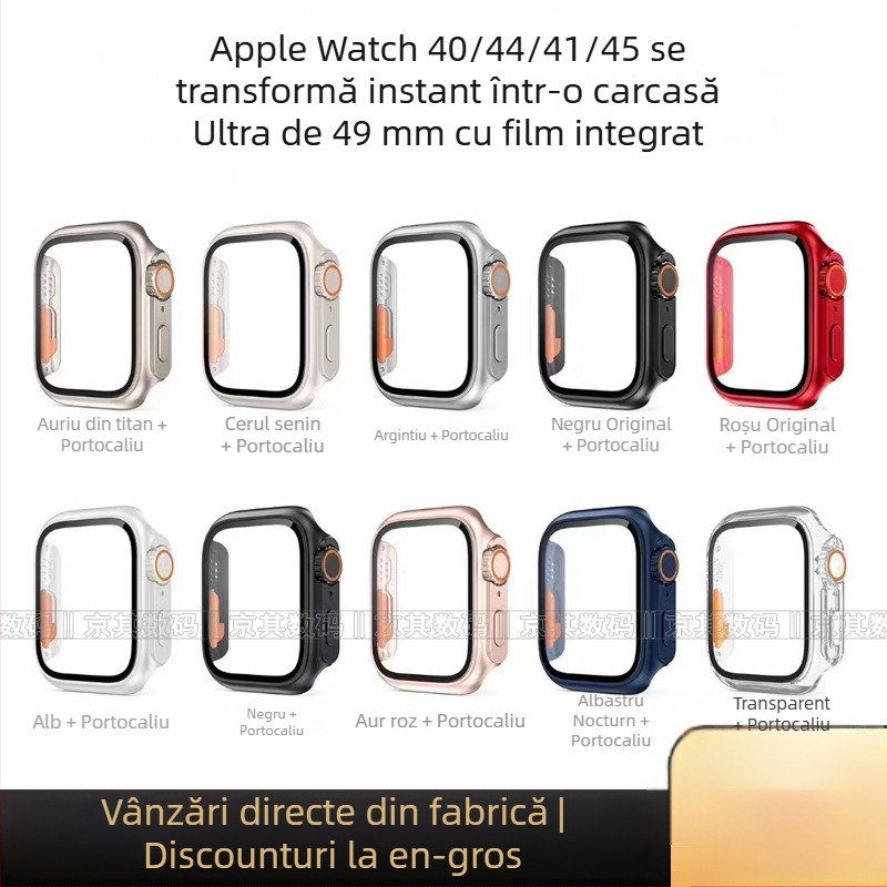 Carcasă de protecție pentru Apple Watch cu protecție a ecranului integrată, material PC