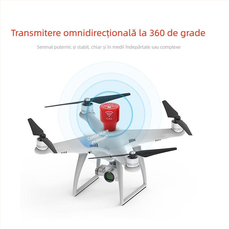 Antena FPV pentru transmisie video, 5.8 GHz, dual-band, polarizare stânga/dreapta, extindere rază, V2