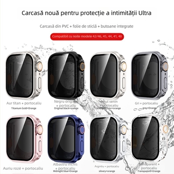 Carcasă de protecție all-inclusive pentru Apple Watch S6–S10, Anti-Peep, din PC (Cod 080)