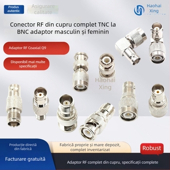 Adaptor conector RF coaxial: BNC la TNC, TNC-J la BNC-K, masculin la feminin