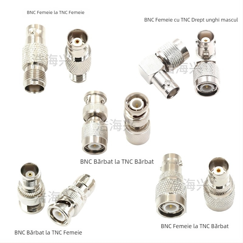 Adaptor conector RF coaxial: BNC la TNC, TNC-J la BNC-K, masculin la feminin