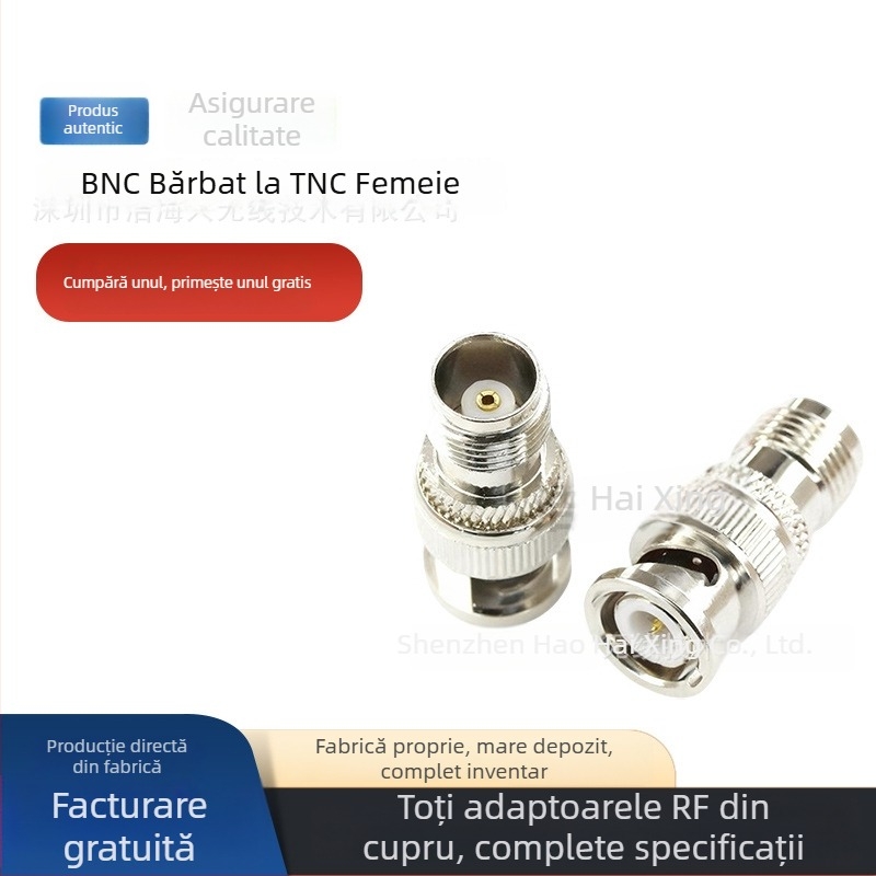 Adaptor conector RF coaxial: BNC la TNC, TNC-J la BNC-K, masculin la feminin