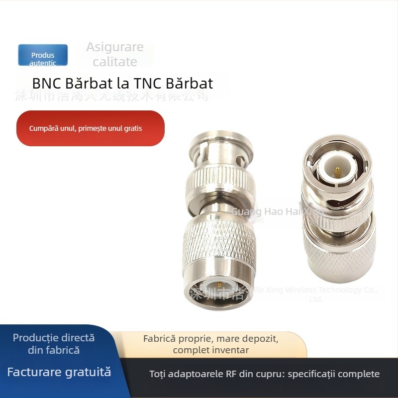 Adaptor conector RF coaxial: BNC la TNC, TNC-J la BNC-K, masculin la feminin