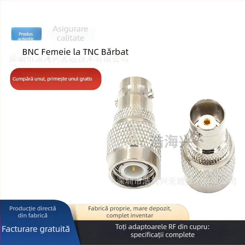 Adaptor conector RF coaxial: BNC la TNC, TNC-J la BNC-K, masculin la feminin