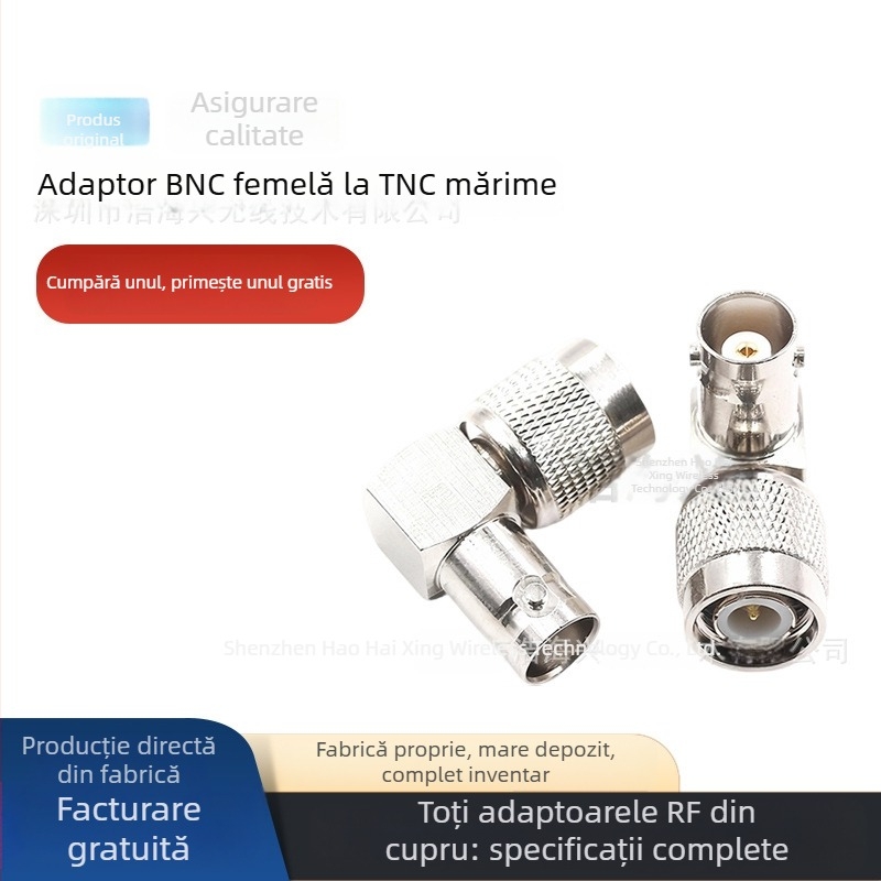 Adaptor conector RF coaxial: BNC la TNC, TNC-J la BNC-K, masculin la feminin