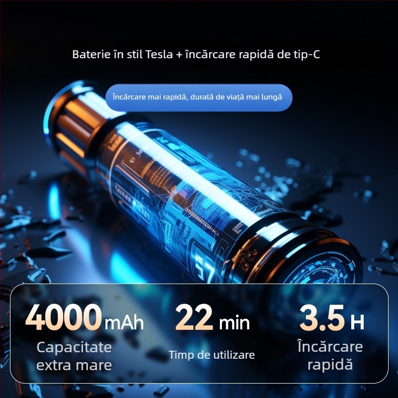Aspirator de mână fără fir pentru mașină, aspirare 5500Pa, 70W, 7.4V, încărcabil