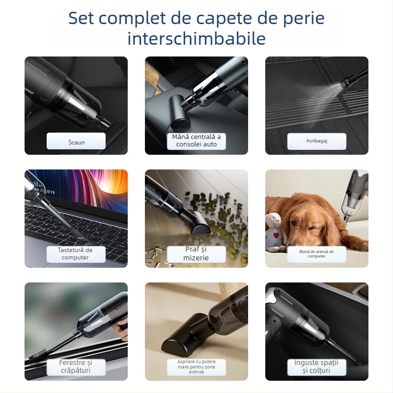 Aspirator de mână fără fir pentru mașină, aspirare 5500Pa, 70W, 7.4V, încărcabil