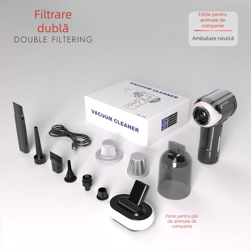 Aspirator de mână fără fir pentru mașină, aspirare 5500Pa, 70W, 7.4V, încărcabil