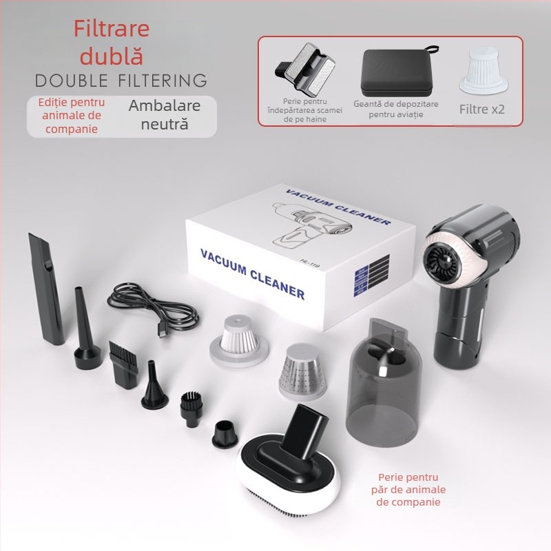 Aspirator de mână fără fir pentru mașină, aspirare 5500Pa, 70W, 7.4V, încărcabil