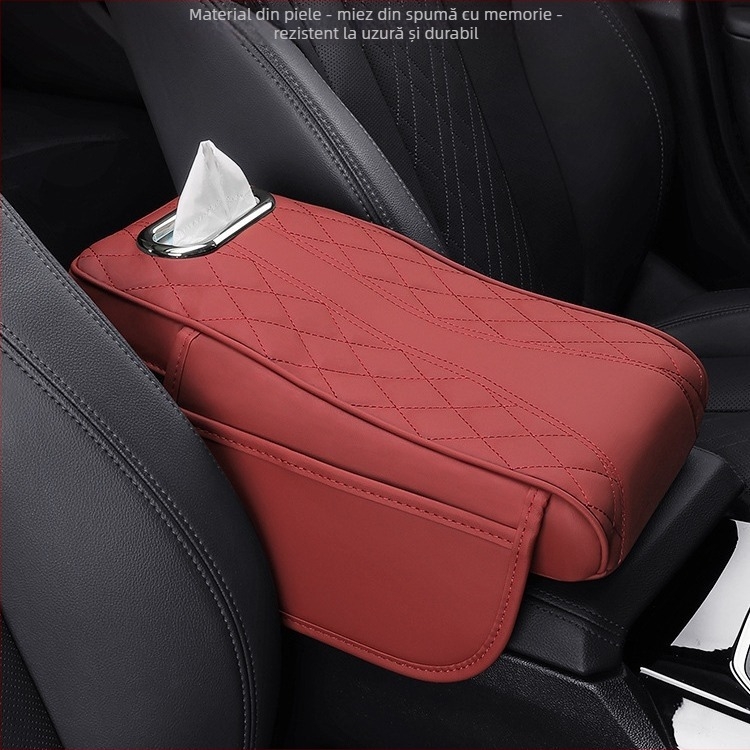 Nordy pernă din piele pentru cotieră auto — Compatibilitate universală, Personalizare disponibilă