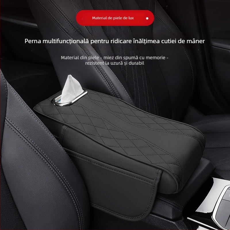 Nordy pernă din piele pentru cotieră auto — Compatibilitate universală, Personalizare disponibilă