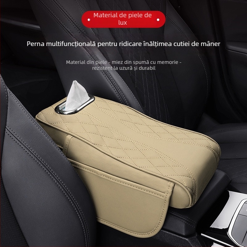 Nordy pernă din piele pentru cotieră auto — Compatibilitate universală, Personalizare disponibilă