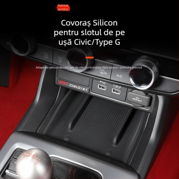 Set covorașe din silicon pentru interiorul mașinii, cu suport pentru paharul de la ușă și spațiu de depozitare — nepersonalizabil