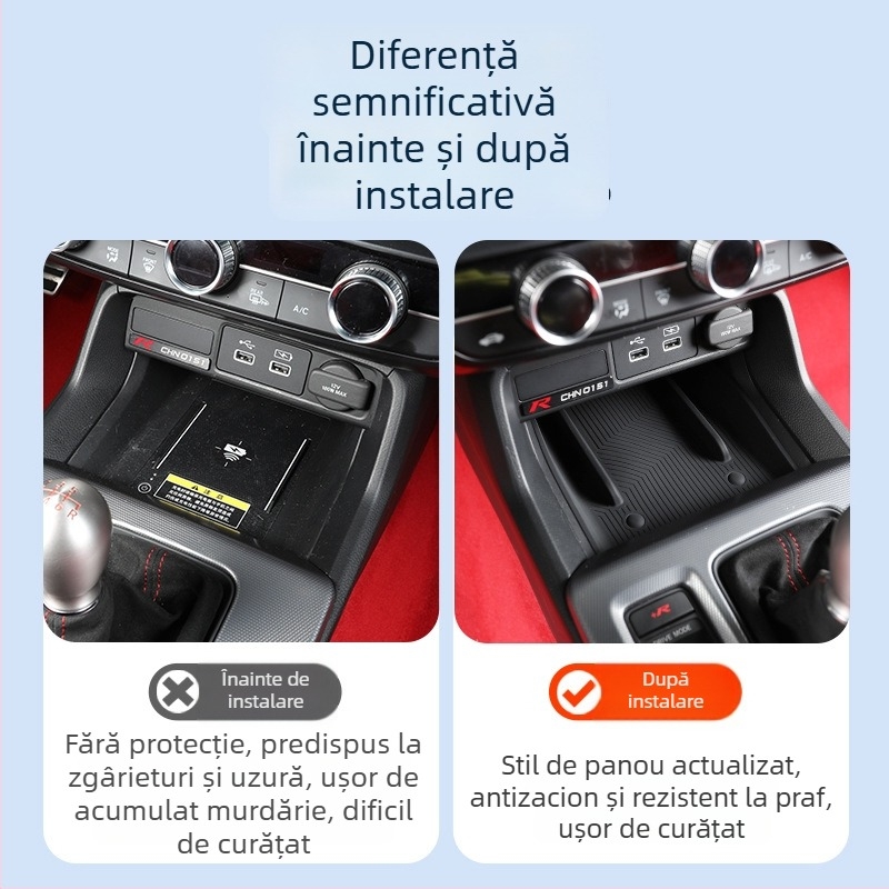 Set covorașe din silicon pentru interiorul mașinii, cu suport pentru paharul de la ușă și spațiu de depozitare — nepersonalizabil