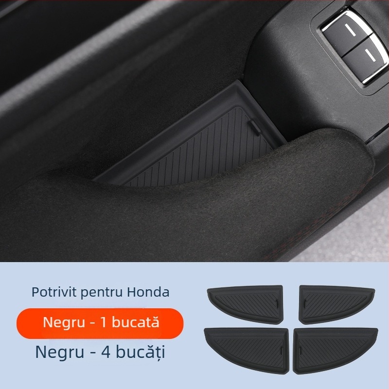 Set covorașe din silicon pentru interiorul mașinii, cu suport pentru paharul de la ușă și spațiu de depozitare — nepersonalizabil