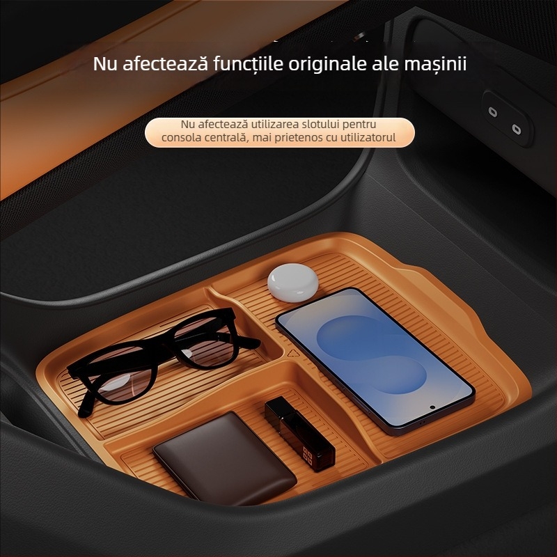 Tavă de depozitare pentru consola centrală Yu7 sub cotieră – Silicon pentru interior auto (Origine: Guangzhou; Fără personalizare)