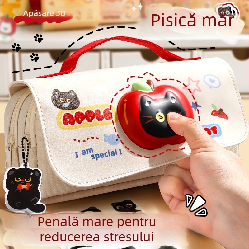 Penar pentru creioane Bushang Morning Words, poliester, stil drăguț, unisex, ambalaj de bază