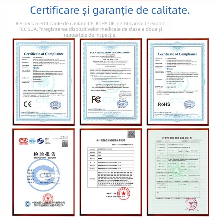 Curățător ultrasonic integrat pentru ochelari, ceasuri și bijuterii, 40 kHz, 50 W, 1 slot, butoane digitale fără încălzire