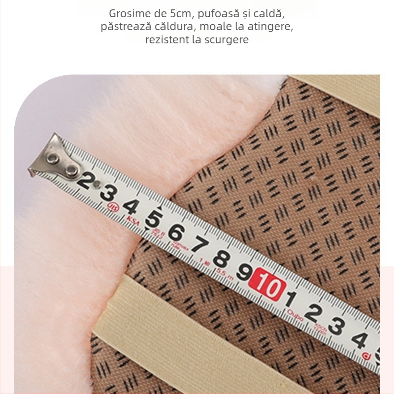 Covoraș pentru cotieră auto, în formă de miel, din suede, compatibil universal, brand Tianchen