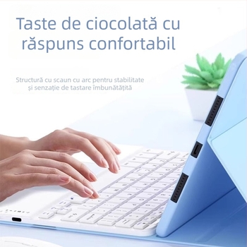 Tastatură Bluetooth cu touchpad pentru tablete — atașare magnetică, asociere instantă, compatibilă cu iPad și tablete Android