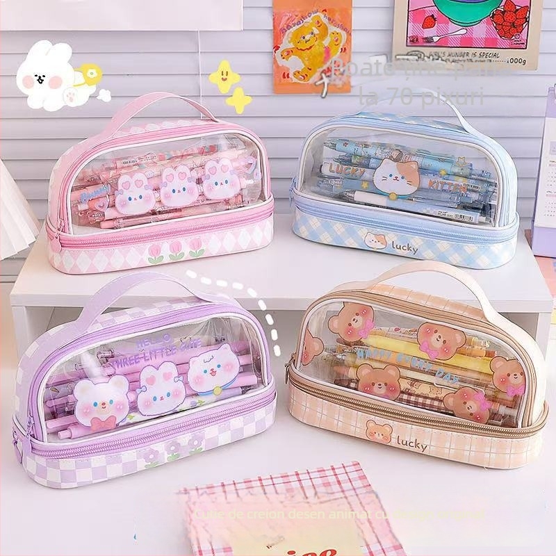 Penar din piele cu design desen animat pentru elevi, marcă Jiangying, universal, stil coreean