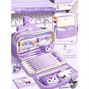 Penar din pânză, capacitate mare, stil coreean, cutie creativă de papetărie pentru elevi din ciclul primar
