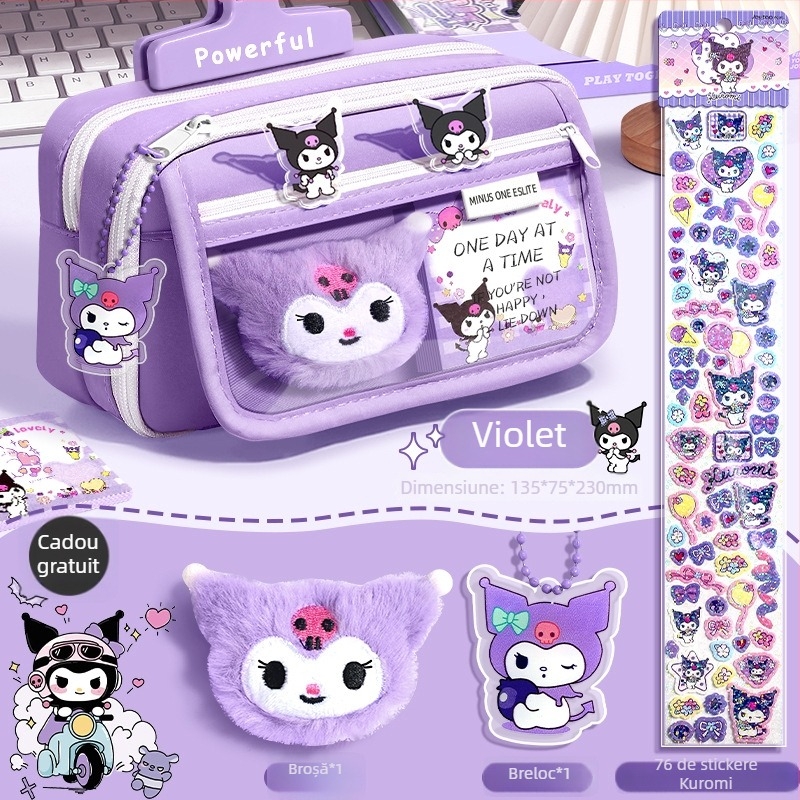 Penar din pânză, capacitate mare, stil coreean, cutie creativă de papetărie pentru elevi din ciclul primar
