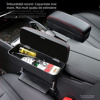 Cutie pentru cotieră auto pentru spațiul dintre scaune — universal, din piele, personalizabil cu logo