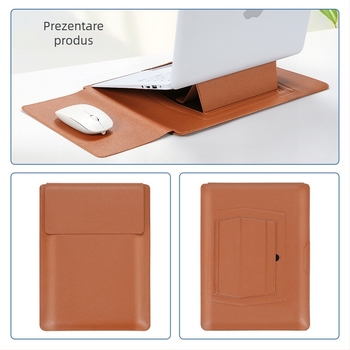 Husă de protecție din piele PU cu suport reglabil, pentru laptopuri și tablete, în stil clutch cu mâner, rezistentă la apă și uzură