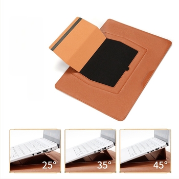 Husă de protecție din piele PU cu suport reglabil, pentru laptopuri și tablete, în stil clutch cu mâner, rezistentă la apă și uzură