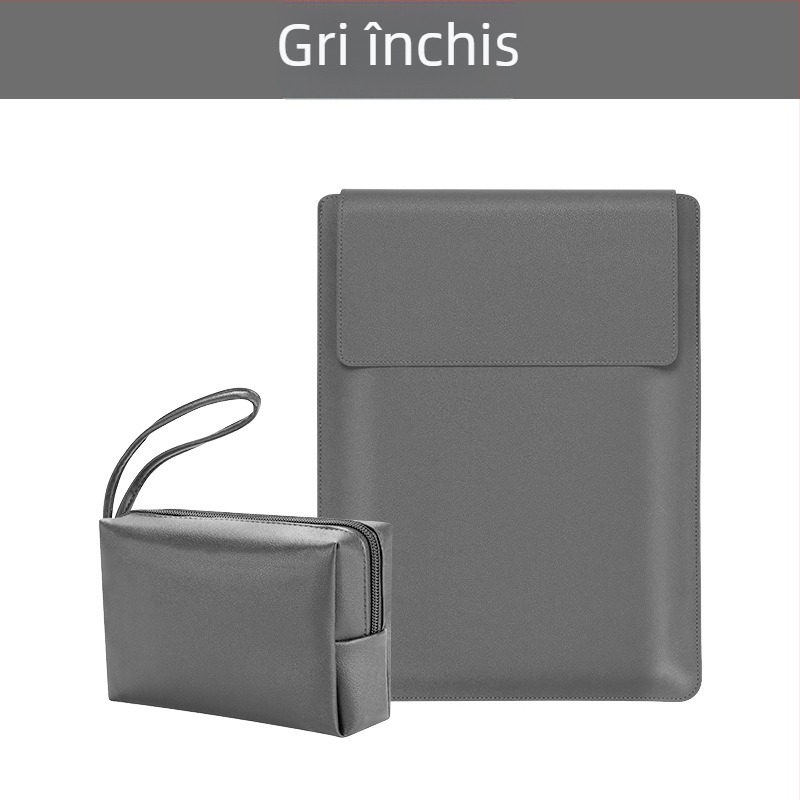 Husă de protecție din piele PU cu suport reglabil, pentru laptopuri și tablete, în stil clutch cu mâner, rezistentă la apă și uzură