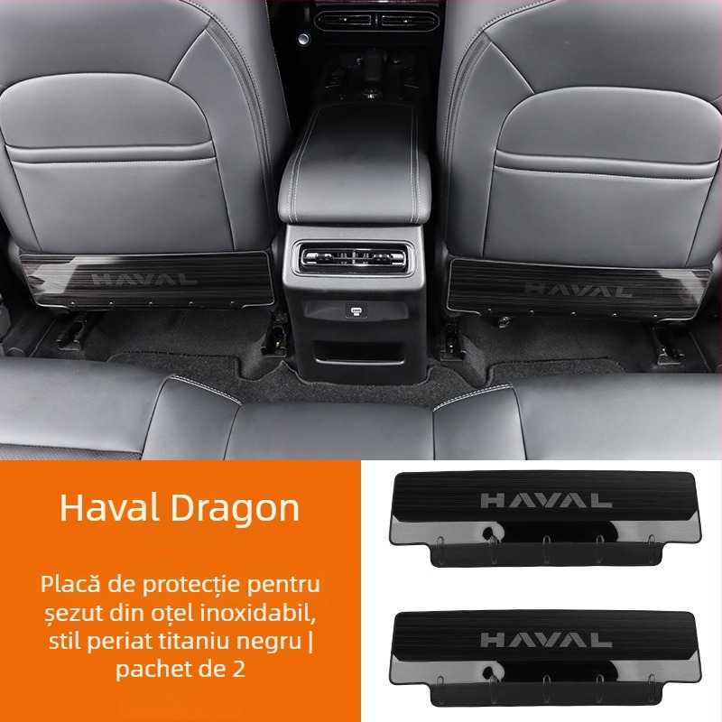 Padă din oțel inoxidabil pentru scaun, anti-kick, pentru Haval Big Dog / Raptors (spate) cu logo text