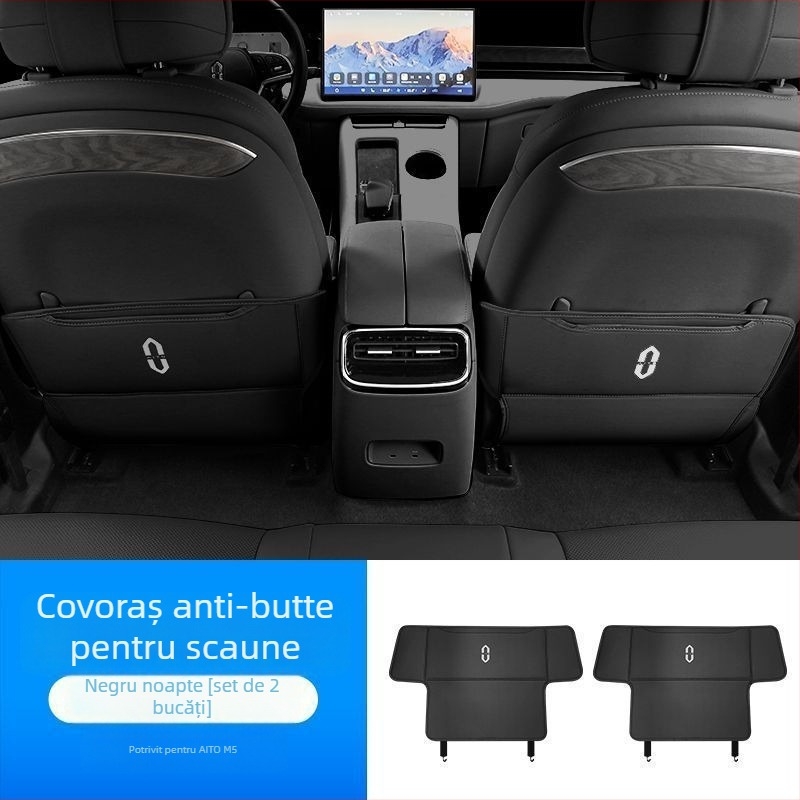 Covorașe de protecție pentru bancheta din spate, compatibile cu 24 modele AITO Wenjie M7, protecție împotriva murdăriei în interior
