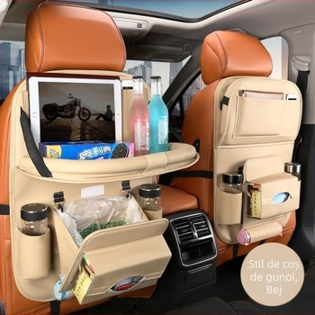 Organizator din piele pentru spatele scaunului auto — Universal, cu mâner, pentru agățare