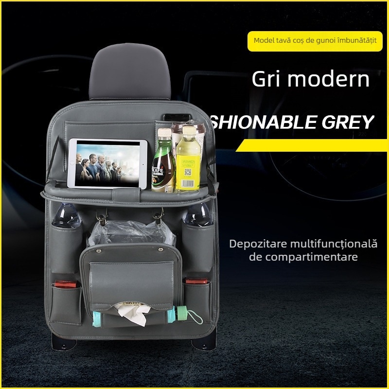 Organizator din piele pentru spatele scaunului auto — Universal, cu mâner, pentru agățare