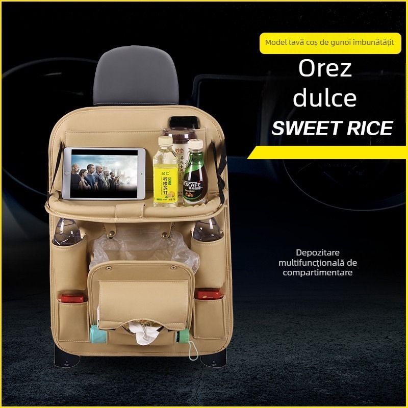 Organizator din piele pentru spatele scaunului auto — Universal, cu mâner, pentru agățare