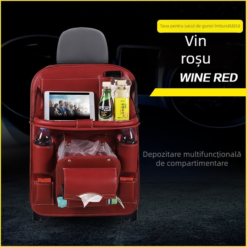 Organizator din piele pentru spatele scaunului auto — Universal, cu mâner, pentru agățare
