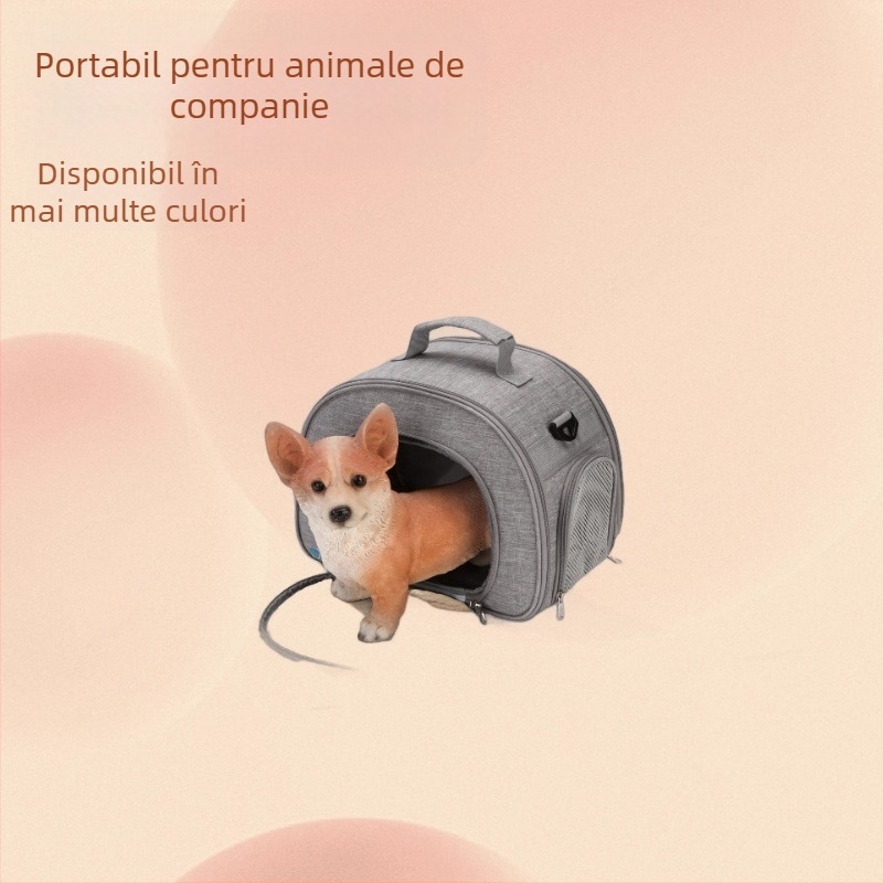 Geantă de umăr pentru animale de companie, material anion, pentru ieșiri, capacitate 0.5, model cu potrivire cromatică