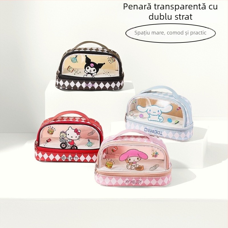 Penar pentru creioane - Material PU - Unisex - Stil coreean - Model 2018