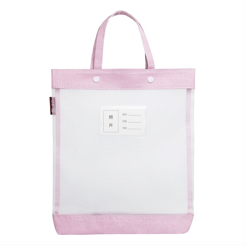 Geantă de organizare a materiilor din plasă de nylon Yifa – închidere snap-on, design simplu, pentru elevi de învățământ primar și gimnazial